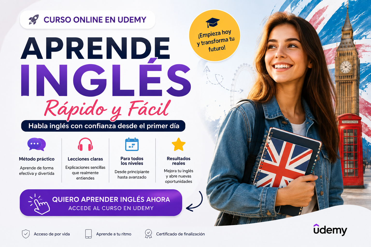 Aprende inglés rápido y fácil